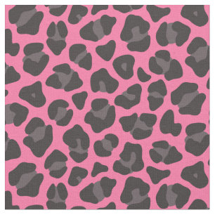 Leopard Print Rosa Grått Tyg