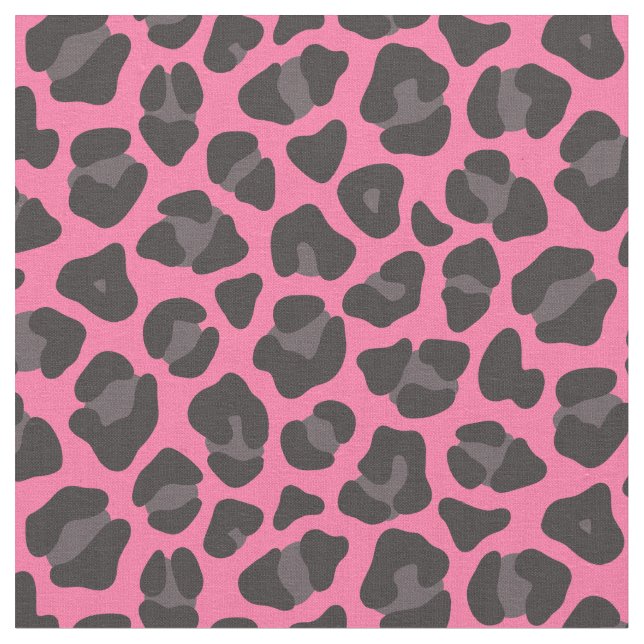 Leopard Print Rosa Grått Tyg (Närbild)