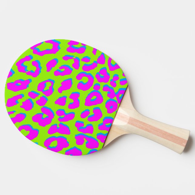 Leopard Print Rosa Grönt Blue Pingisracket (Sidan)