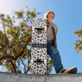 Leopard print rosa mini skateboard bräda 18,5 cm