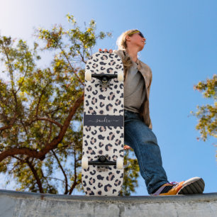 Leopard print rosa mini skateboard bräda 18,5 cm