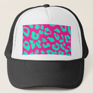 Leopard Print Rosa Mint Keps
