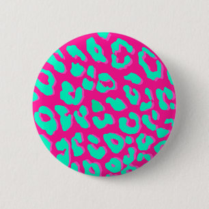 Leopard Print Rosa Mint Knapp