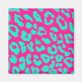 Leopard Print Rosa Mint Magnet