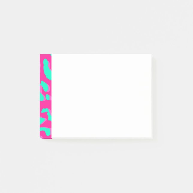 Leopard Print Rosa Mint Post-it Block (Framsida)