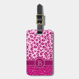 Leopard print rosa mongram bagagetag bagagebricka