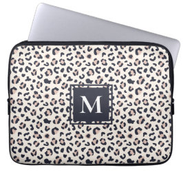 Leopard print rosa monogram laptop fodral