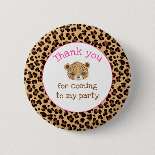 Leopard Print Rosa Quatrefoil 'Tack!' Knapp