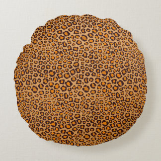 Leopard Print Rund Kudde