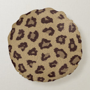 Leopard Print Rund Kudde