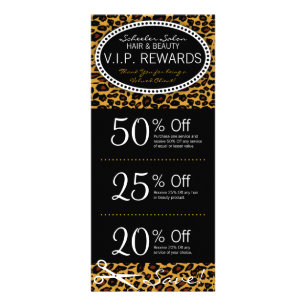 Leopard Print Salon Coupons Reklamkort