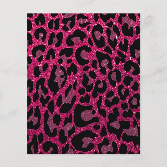 Leopard Print Scrapbook Papper - Rosa (Framsida)