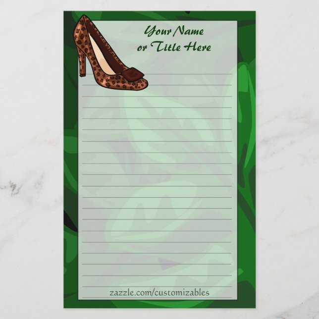 Leopard Print Shoe Stationery Brevpapper (Framsida)