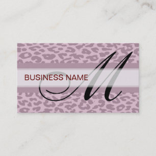 Leopard Print Skin and Monogram Visitkort