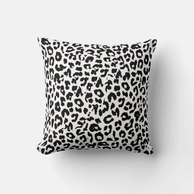 Leopard Print Skin Päls Kudde (Framsida)