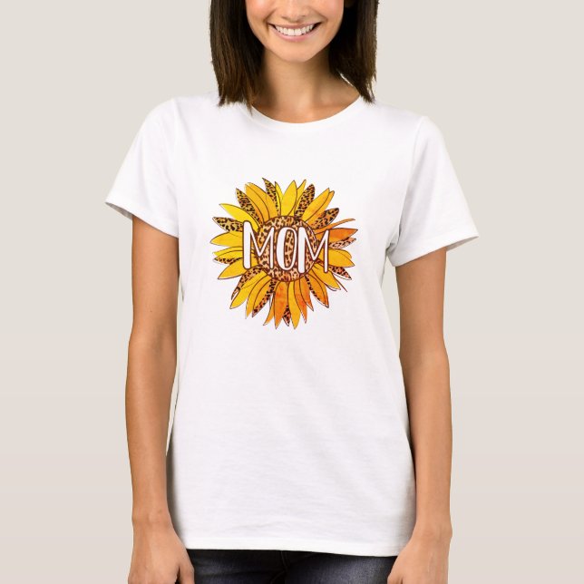 Leopard Print Solros MAMMA T Shirt (Framsida)