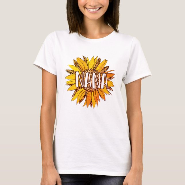 Leopard Print Solros NANA T Shirt (Framsida)