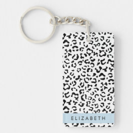 Leopard Print, Spots, Black and White, ditt namn