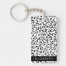 Leopard Print, Spots, Black and White, ditt namn