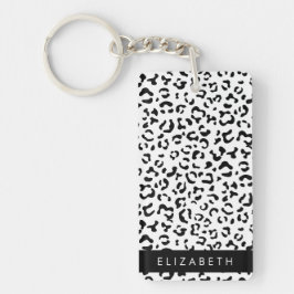 Leopard Print, Spots, Black and White, ditt namn