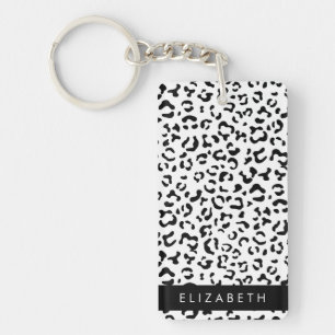 Leopard Print, Spots, Black and White, ditt namn