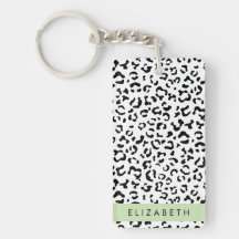 Leopard Print, Spots, Black and White, ditt namn