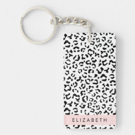 Leopard Print, Spots, Black and White, ditt namn