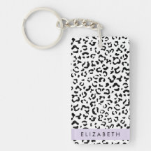 Leopard Print, Spots, Black and White, ditt namn