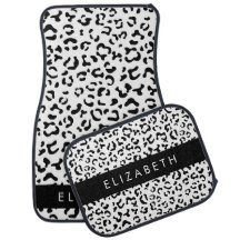 Leopard Print, Spots, Black and White, ditt namn
