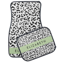 Leopard Print, Spots, Black and White, ditt namn