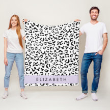 Leopard Print, Spots, Black and White, ditt namn