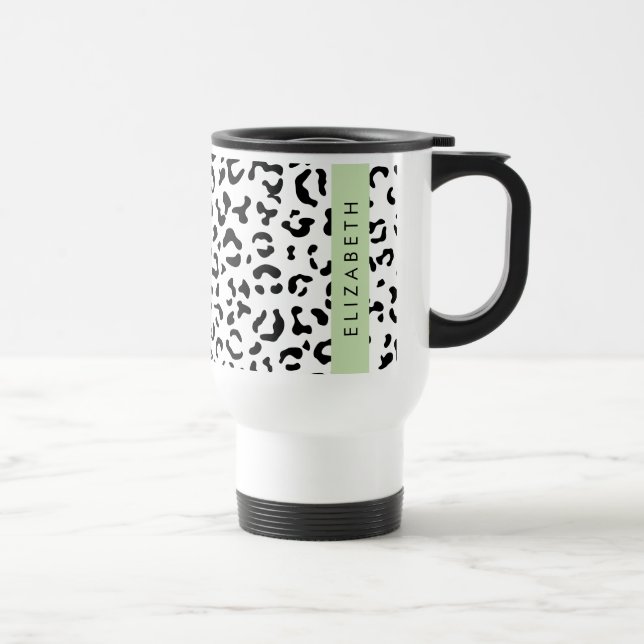 Leopard Print, Spots, Black and White, ditt namn Resemugg (Höger)