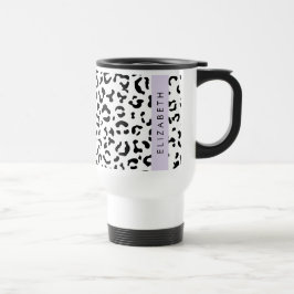 Leopard Print, Spots, Black and White, ditt namn Resemugg