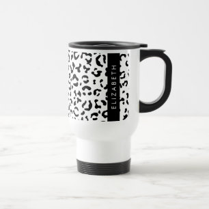 Leopard Print, Spots, Black and White, ditt namn Resemugg