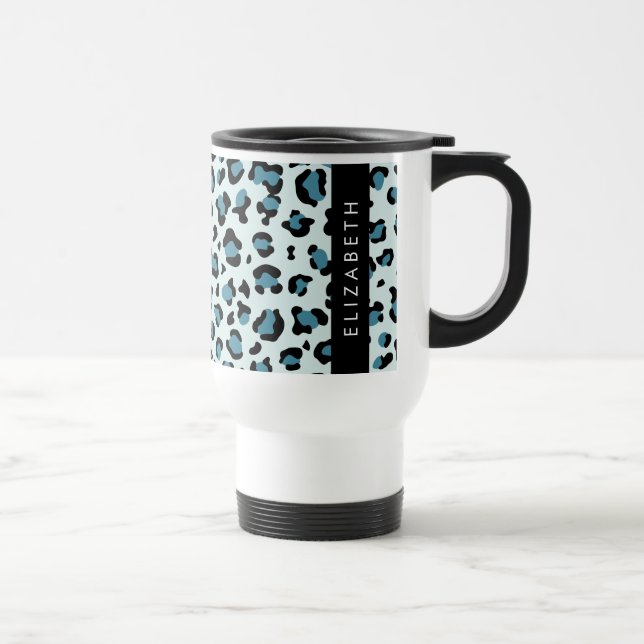 Leopard Print, Spots, Blue Leopard, ditt namn Resemugg (Höger)