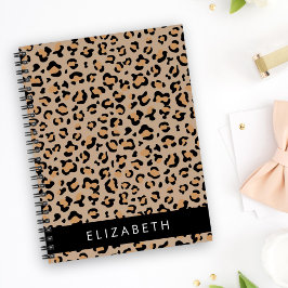 Leopard Print, Spots, Brown Leopard, ditt namn Anteckningsbok