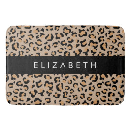 Leopard Print, Spots, Brown Leopard, ditt namn Badrumsmatta