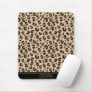 Leopard Print, Spots, Brown Leopard, ditt namn Musmatta