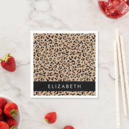 Leopard Print, Spots, Brown Leopard, ditt namn Pappersservett