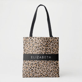 Leopard Print, Spots, Brown Leopard, ditt namn Tygkasse