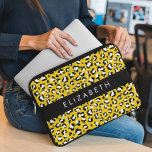 Leopard Print, Spots, Gult Leopard, ditt namn Laptop Fodral<br><div class="desc">Elegant,  snyggt och sofistikerad leopard mönster i gult färg. Modern gåva och trendig,  perfekt för djuret älskare i ditt liv. Anpassa genom att lägga till namn,  smeknamn,  monogram eller initialer.</div>
