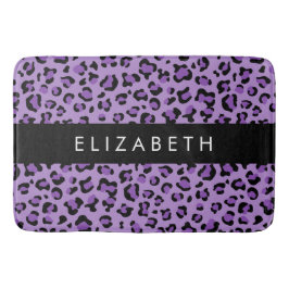 Leopard Print, Spots, Lila Leopard, ditt namn Badrumsmatta