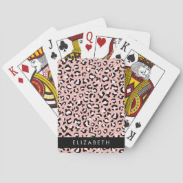 Leopard Print, Spots, Rosa Leopard, ditt namn Casinokort