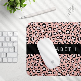 Leopard Print, Spots, Rosa Leopard, ditt namn Musmatta