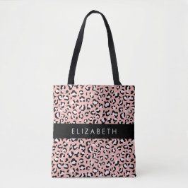 Leopard Print, Spots, Rosa Leopard, ditt namn Tygkasse