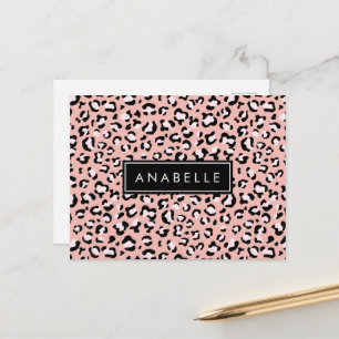Leopard Print, Spots, Rosa Leopard, ditt namn Vykort