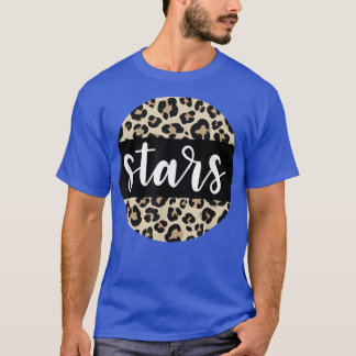 Leopard Print Stars Team Mascot School Spirit Game T Shirt