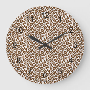Leopard Print Stor Klocka