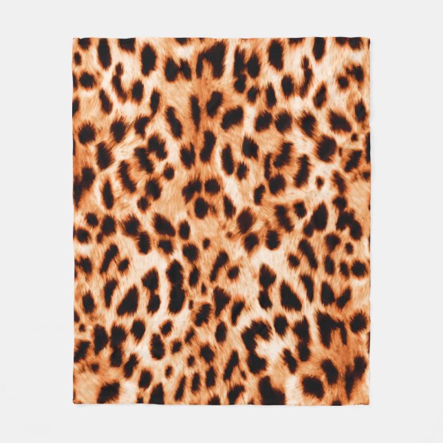 Leopard print struktur fleecefilt (Framsidan)