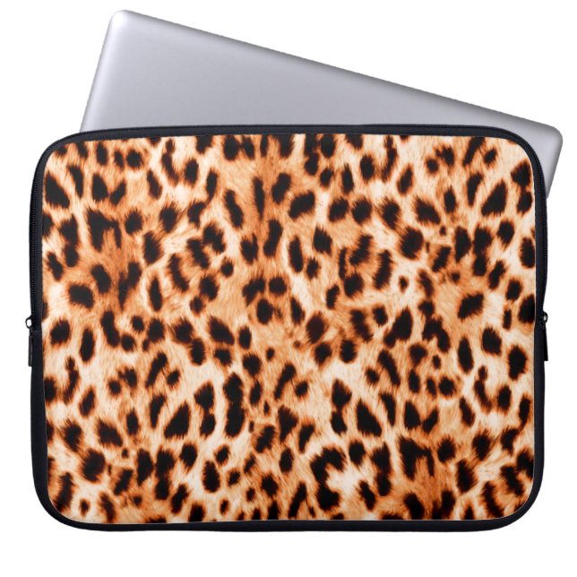 Leopard print struktur laptop fodral (Framsidan)